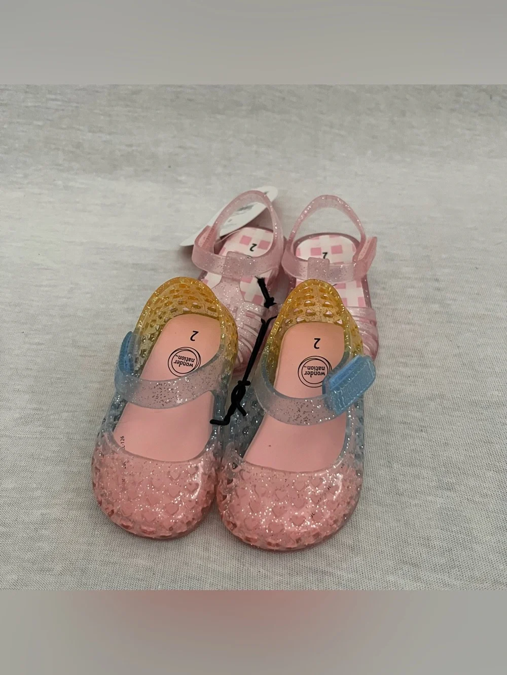 Wonder Nation Kids Glitter Jelly Sandals - Pink Multicolor Two Pack
